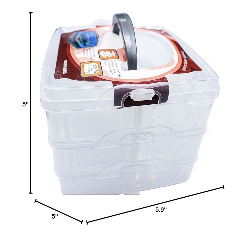 Craft Organizer Box 3 Layer Stackable Storage, Jewelry, Hardware, Craft Supply - Picture 3 of 7